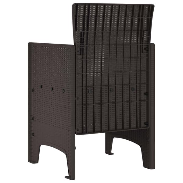 Trädgård Stol 2 pcs Brun Polypropylen