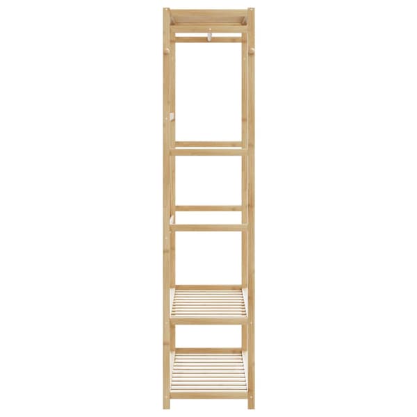 Klädställ med hyllor 110x40x175 cm bambu