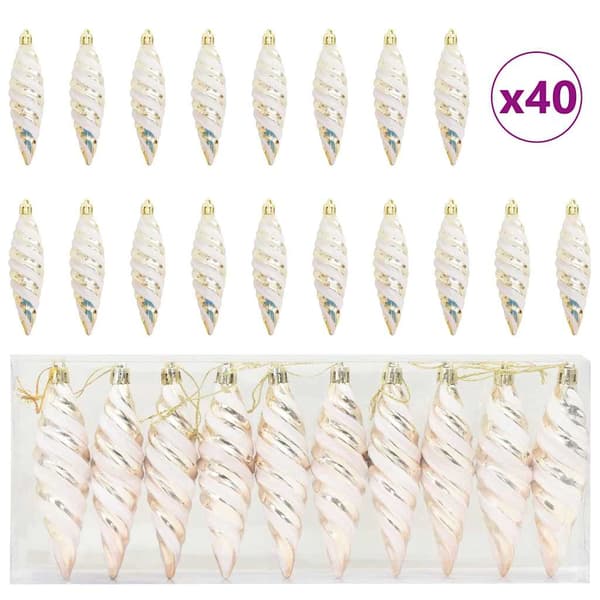 Jul Spiralformad Kula 40 pcs champagne Plast