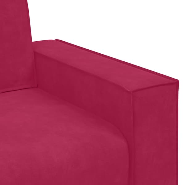 3-sitssoffa vinröd 220x78x84 cm sammet