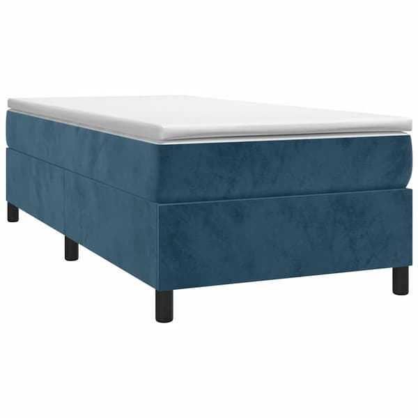 Boxspring-sängram mörkblå 100x200 cm sammet