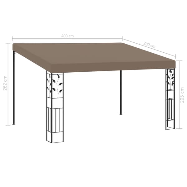 Väggmonterad paviljong 4x3x2,5 m taupe