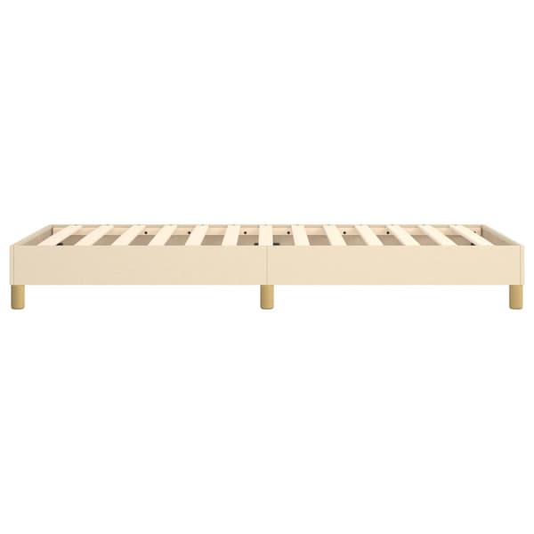 Boxspring-sängram gräddvit 100x200 cm tyg