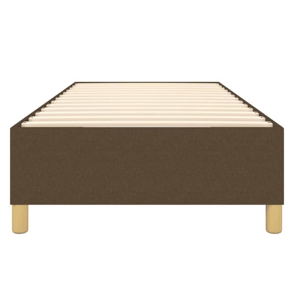 Boxspring-sängram mörkbrun 100x200 cm tyg