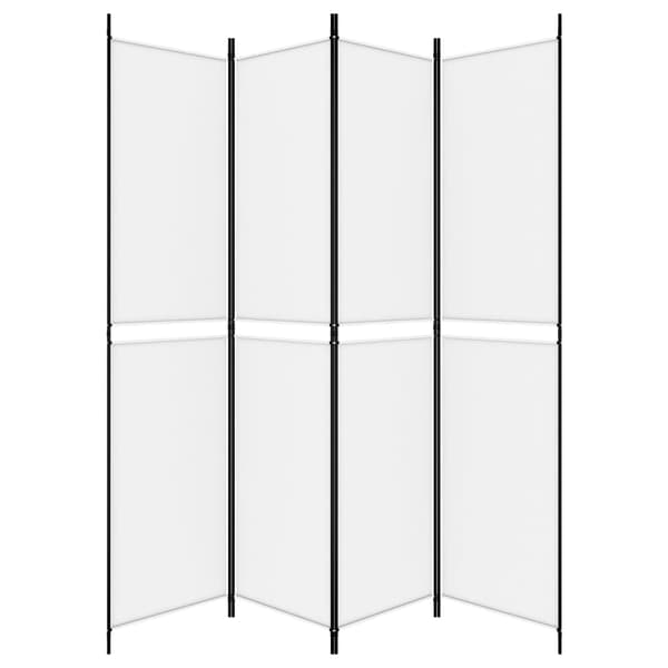 Rumsavdelare 4 paneler vit 200x220 cm tyg