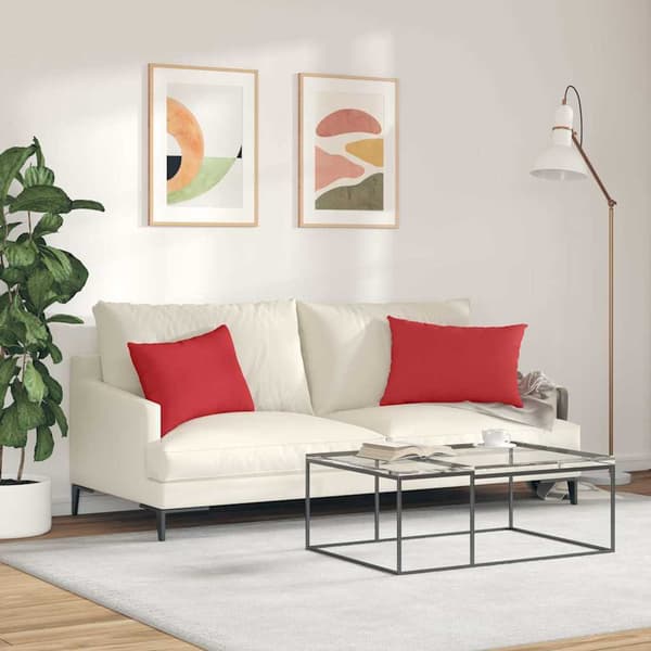 Sofakuddar 2 pcs Röd 60 x 40 cm tyg