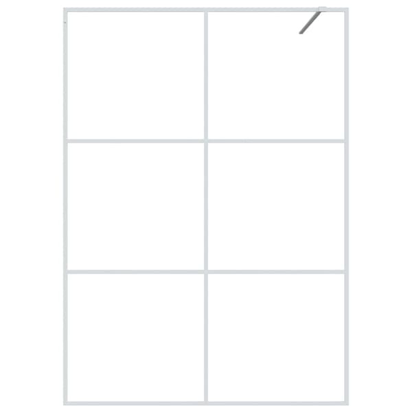 Duschvägg vit 140x195 cm klart ESG-glas