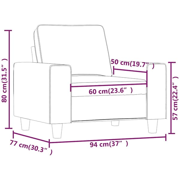 Fåtölj svart 60 cm tyg