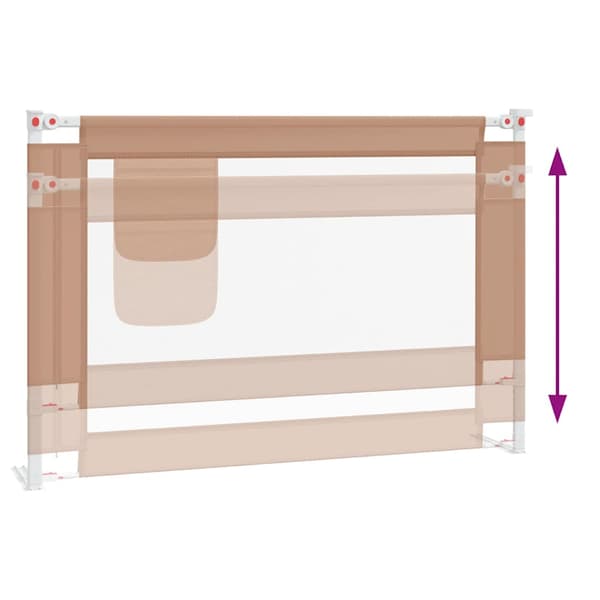 Sängskena för barn taupe 100x25 cm tyg