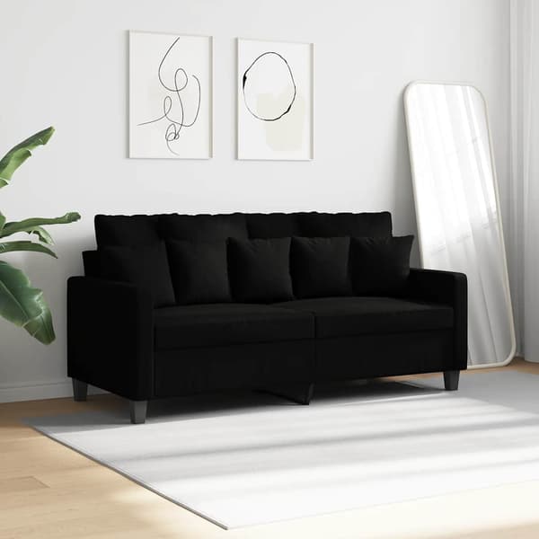 2-sitssoffa svart 140 cm tyg