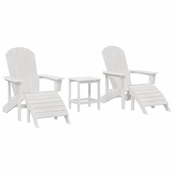 Trädgård Stol 3 pcs Vit polyeten