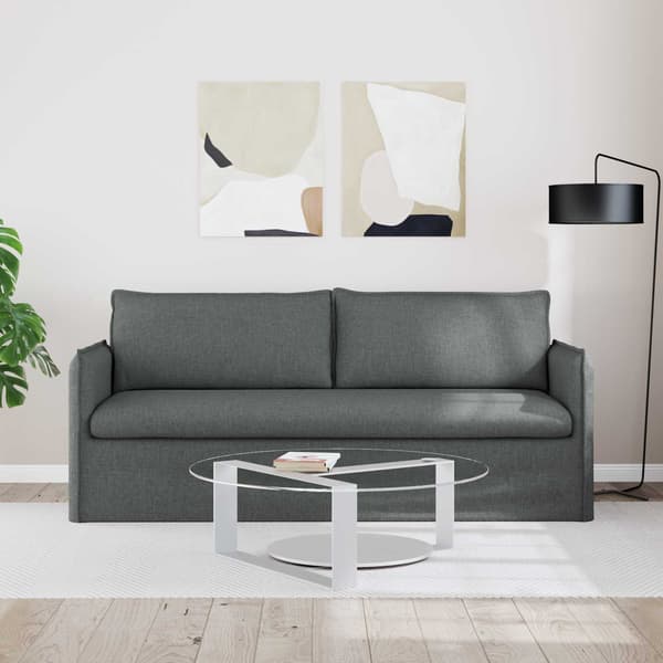 Soffa Mörkgrå 196 x 82 x 85 cm tyg