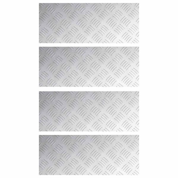 Trappsteg 4 st 50 x 20 cm Silver Aluminium Rektangulär