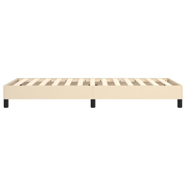 Boxspring-sängram cremefärgad 90x200 cm tyg