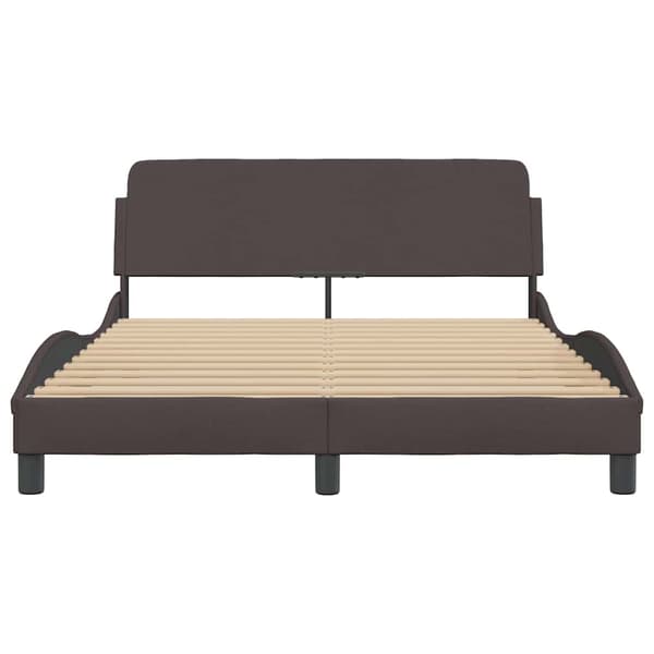 Bed Frame "Dover" Dark Brown 140x190 cm Fabric