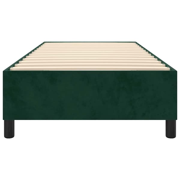 Boxspring-sängram mörkgrön 100x200 cm sammet