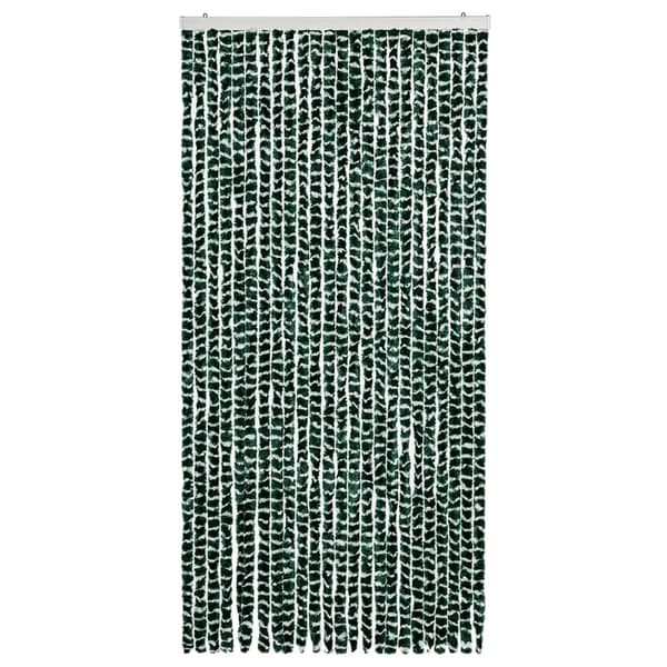 Insektsdraperi grön och vit 100x220 cm chenille