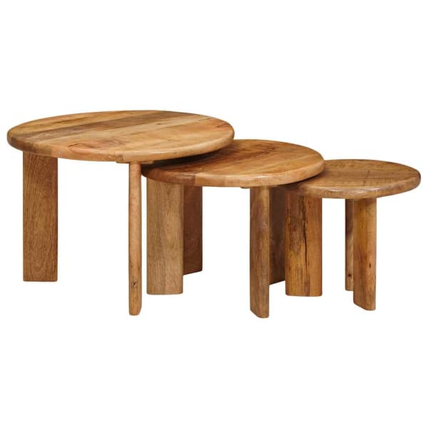 Nesting Kaffe Bord 3 pcs Brun Massivt mangoträ