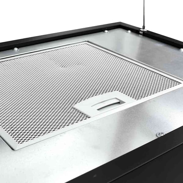 Hängande köksfläkt touchsensor LCD 55 cm pulverlackerat stål