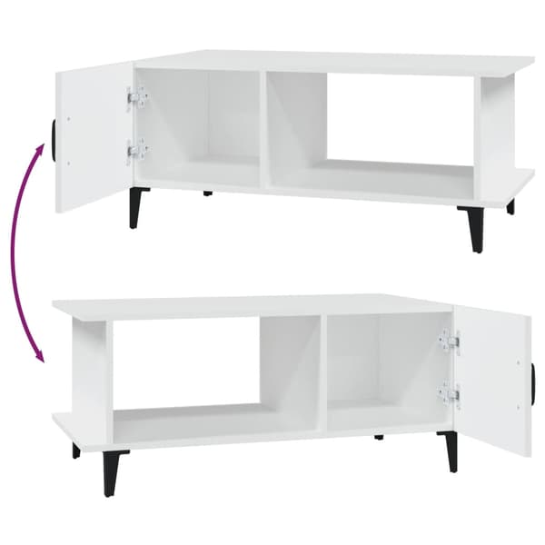 Soffbord vit 90x50x40 cm konstruerat trä