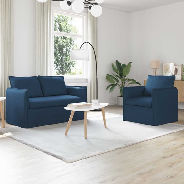 Soffset 2 pcs Blå 136 x 82 x 85 cm Tyg