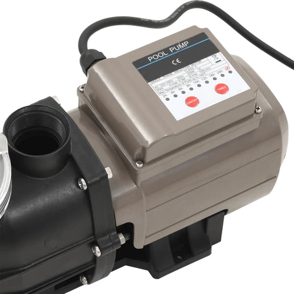 Poolpump med timer svart 0,25 HK 8000 L/tim