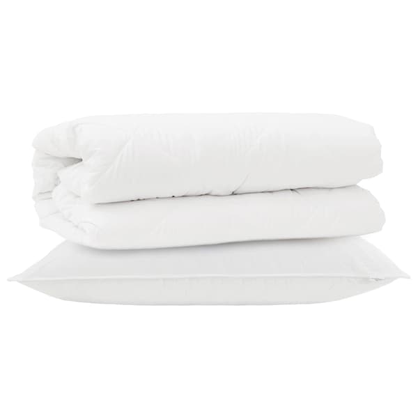 Täckeset med kudde 2 pcs Vit Mikrofiber