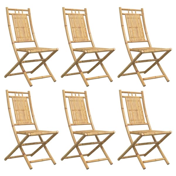 Hopfällbara trädgårdsstolar 6 st 46x66x99 cm bambu