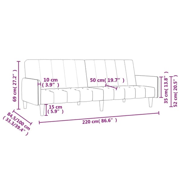 Bäddsoffa 2-sits svart tyg