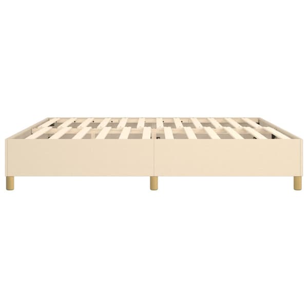 Boxspring-sängram gräddvit 200x200 cm tyg