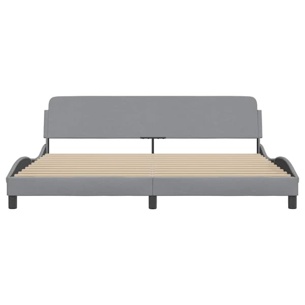 Bed Frame "Dover" Light Grey 200x200 cm Fabric