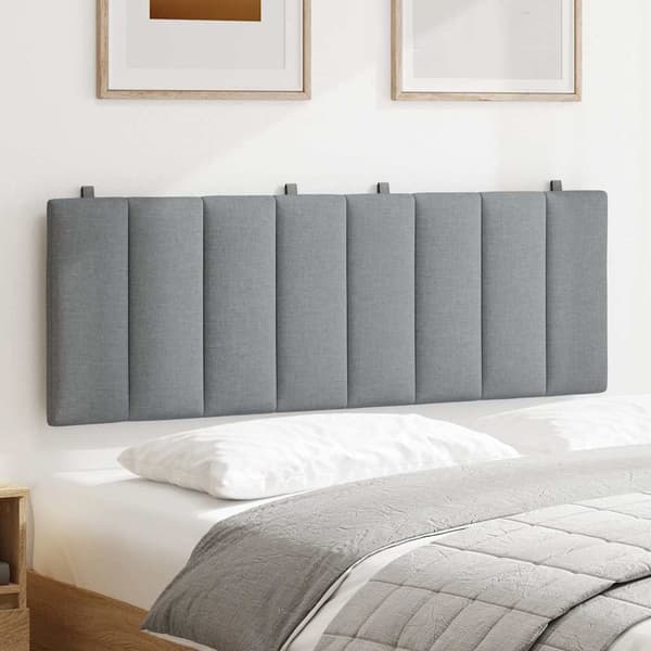 Headboard Cushion "Hanko" Light Grey 140 cm Fabric