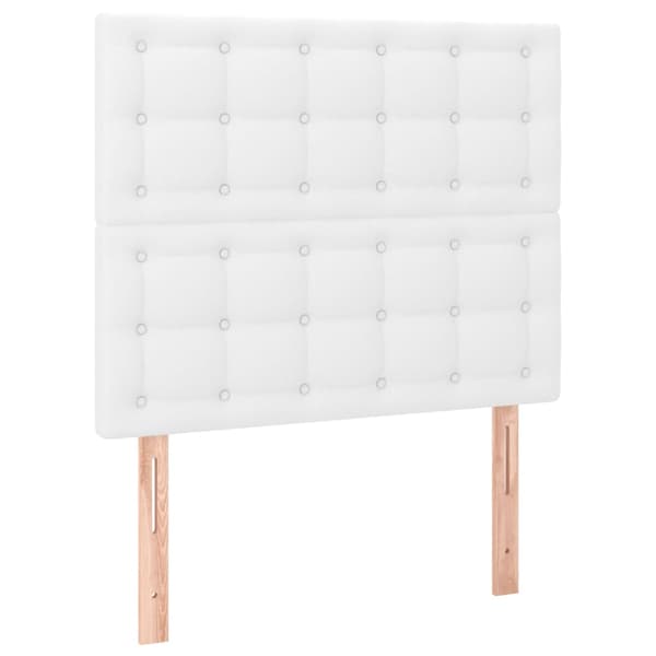 Sänggavel vit 100x5x118/128 cm konstläder