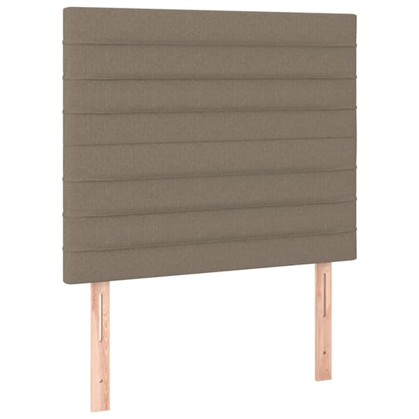Ramsäng med madrass taupe 90x190 cm tyg