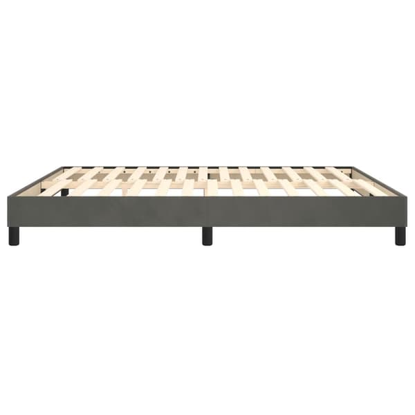 Boxspring-sängram mörkgrå 160x200 cm sammet