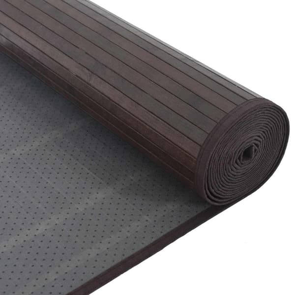 Matta rektangulär mörkbrun 80x1000 cm bambu