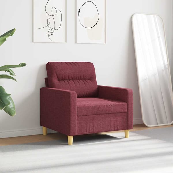 Fåtölj vinröd 60 cm tyg