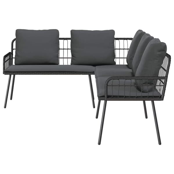 Trädgårdsoffset 2 pcs Svart konstrotting