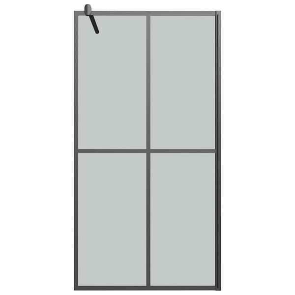 Duschvägg 100x195cm mörkt härdat glas