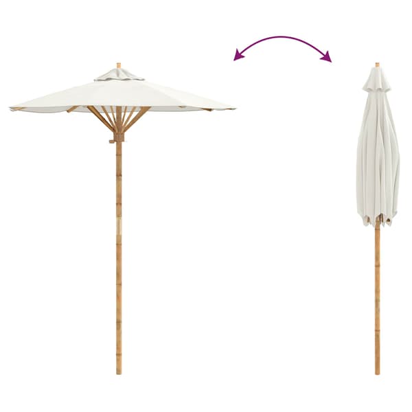 Trädgårdsparasol Krämvit Ø 150 x 210 cm Bambu