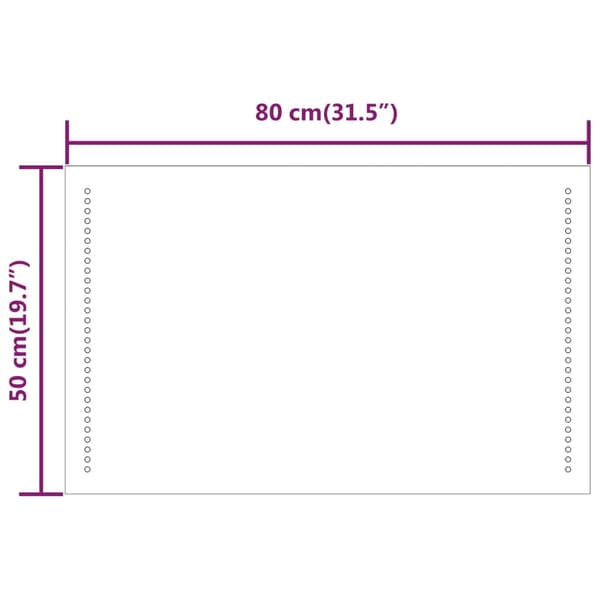 Badrumsspegel LED 50x80 cm