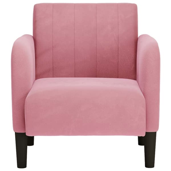 Soffstol med armstöd rosa 54 cm sammet