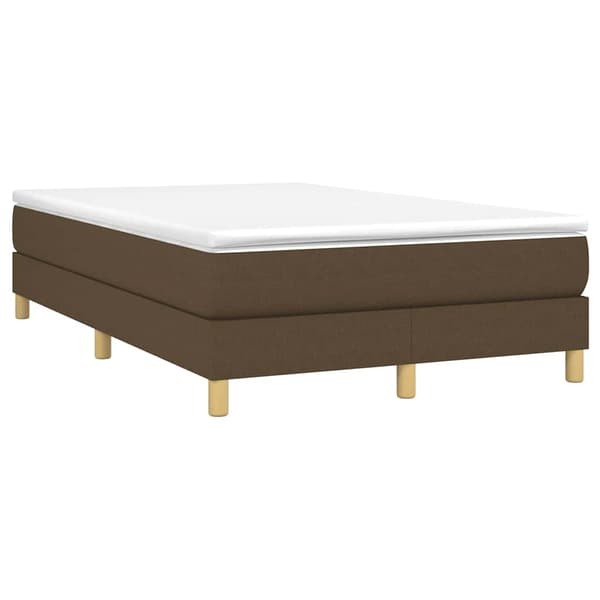 Boxspring-sängram mörkbrun 120x200 cm tyg