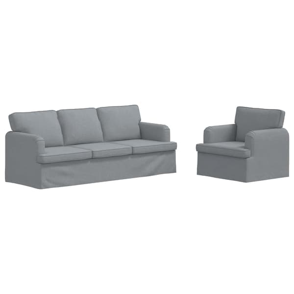 Soffset 2 pcs Ljusgrå 201 x 80 x 85 cm tyg