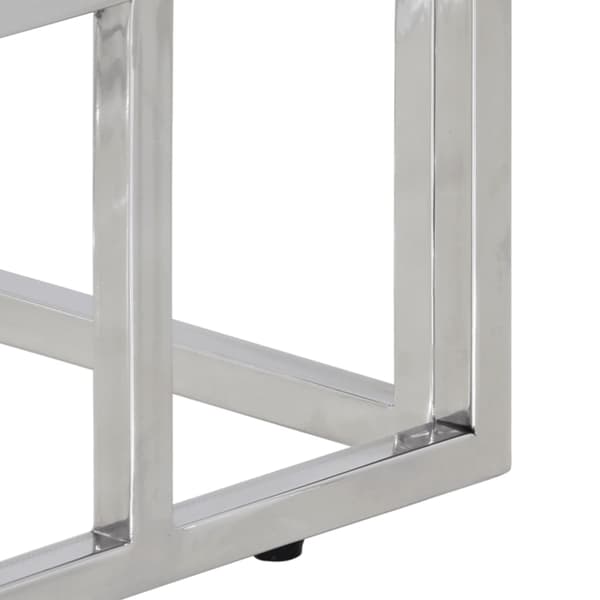 Konsolbord silver rostfritt stål och härdat glas