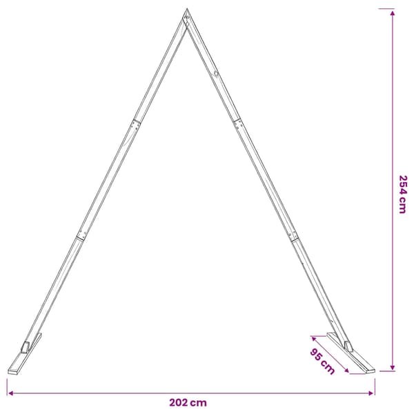 Bröllopsbåge Ljusbrun 202 x 95 x 254 cm Massiv furu