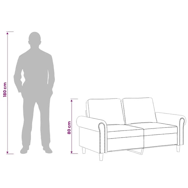 2-sitssoffa brun 120 cm sammet