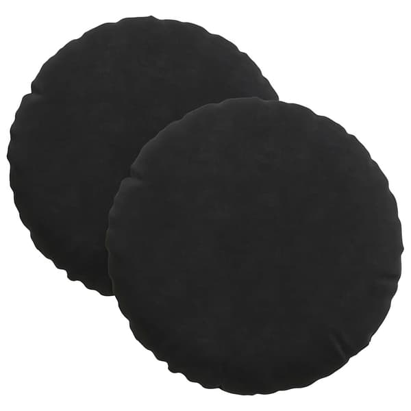 Sittkuddar 2 st Sammet Svart Ø30 x 13 cm