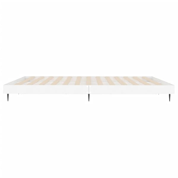 Sängram vit 200x200 cm konstruerat trä