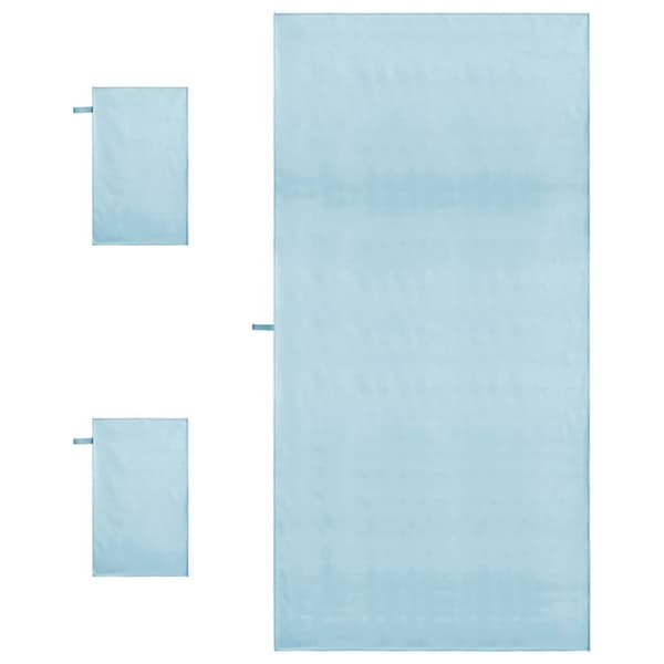 Sporthandduk Set 3 pcs Blå Polyester och polyamid